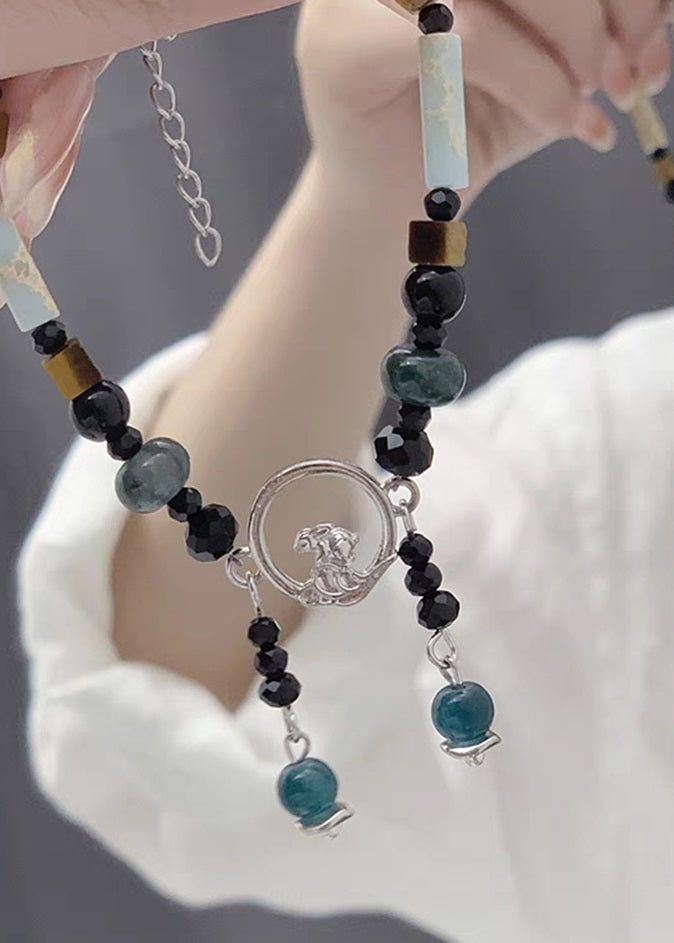 Colorblock Allouy Gem Stone Charm Bracelet