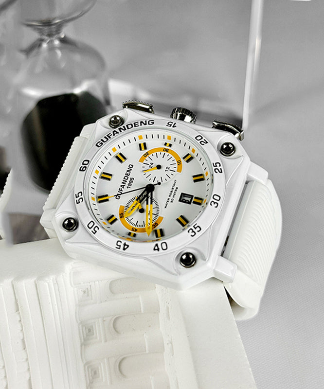 White Silicone Rubber Alloy Quartz Movement Watch