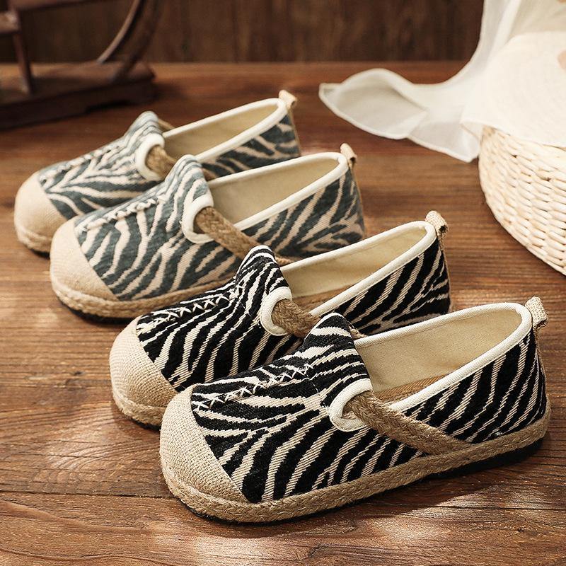 Grey Zebra Pattern Cotton Fabric for Splicing Flat Shoes