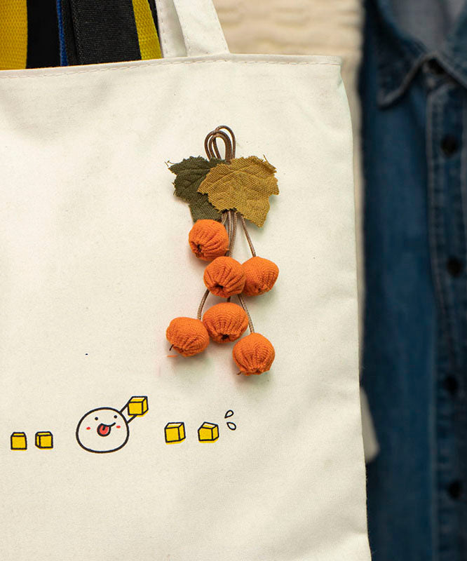 Orange Fabric Art Fruit Brooches
