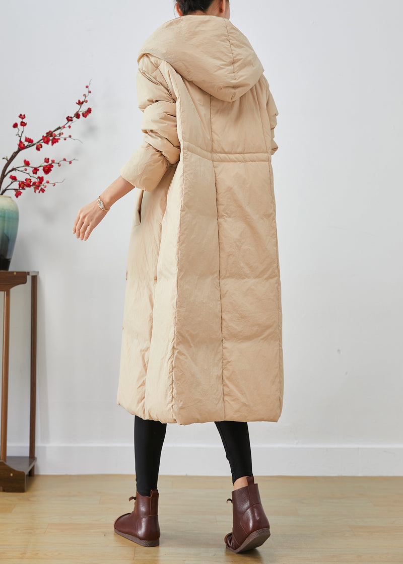 Apricot Hooded Patchwork Duck Down Canada Goose Jacket Winter