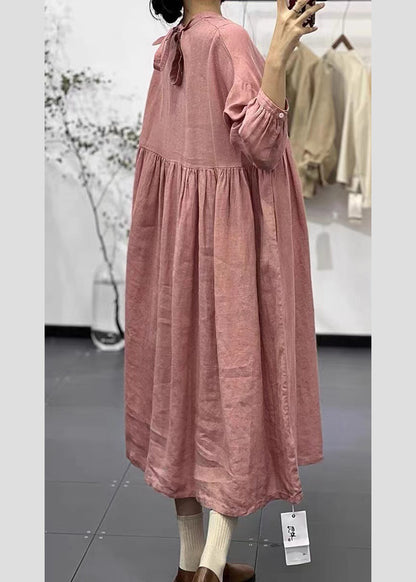 Pink Oversized Exra Large Hem Linen Dress Spring