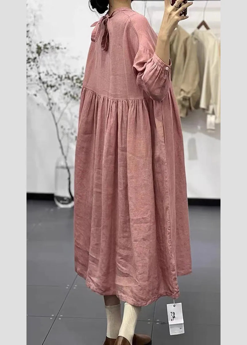 Purple Oversized Exra Large Hem Linen Dress Spring