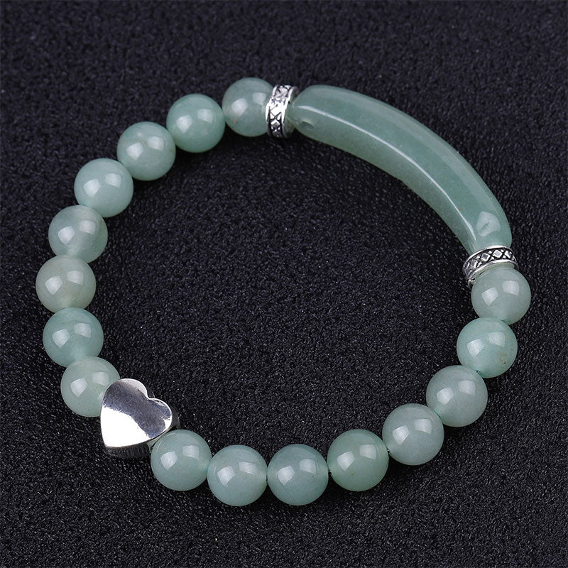 Buddha Stones Natural Crystal Beads Heart Bracelet