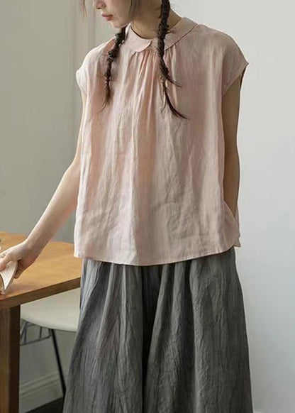 New Pink Wear on Both Sides Cotton Top Sleeveless