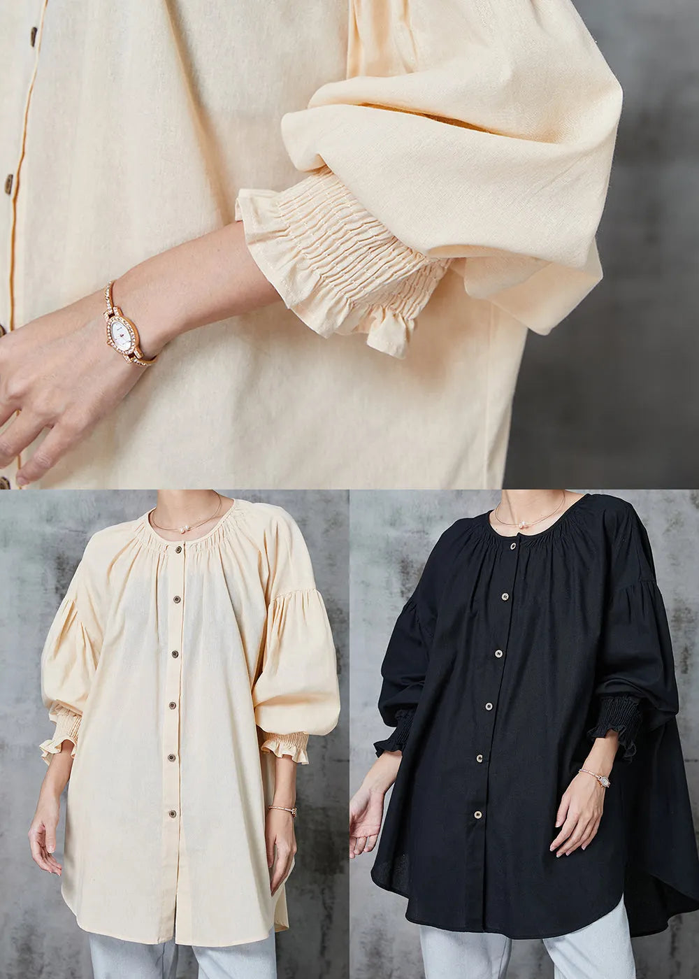 Apricot Oversized Cotton Shirt Spring