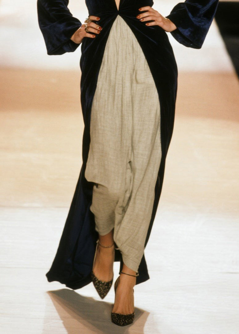 Black Deep-v Neck Patchwork Cotton Robe Dresses Spring