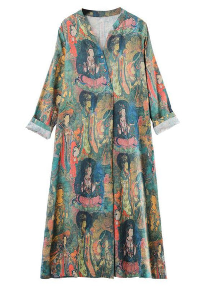 V Neck Spring Clothes Tutorials Character Print Maxi Dresses