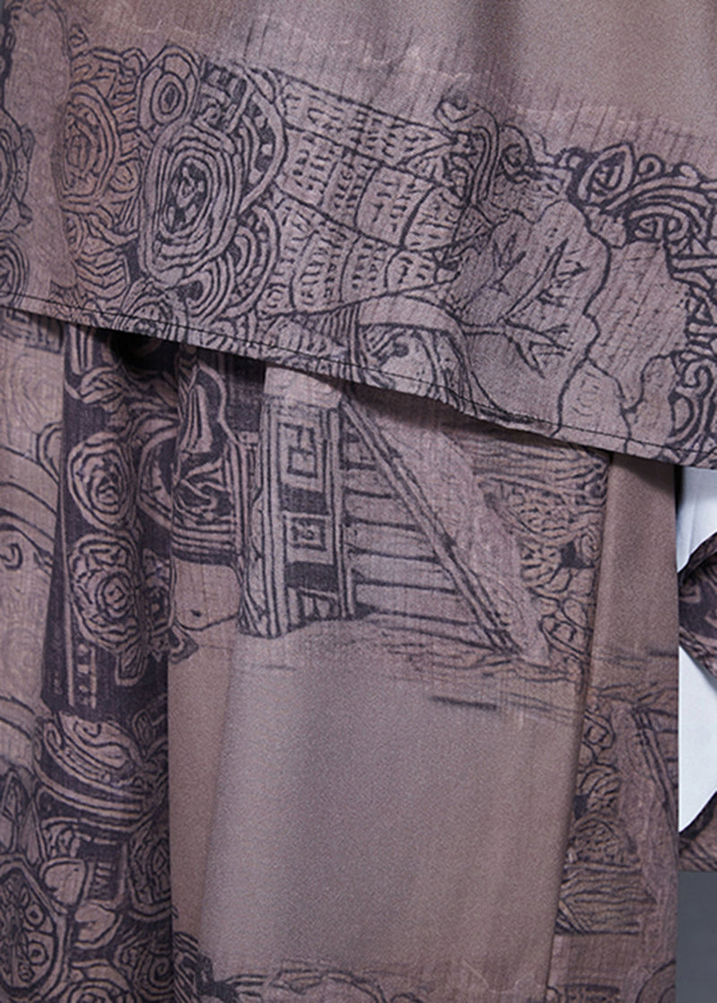 Art Chocolate Print Low High Design Two Piece Set Clothing Fall