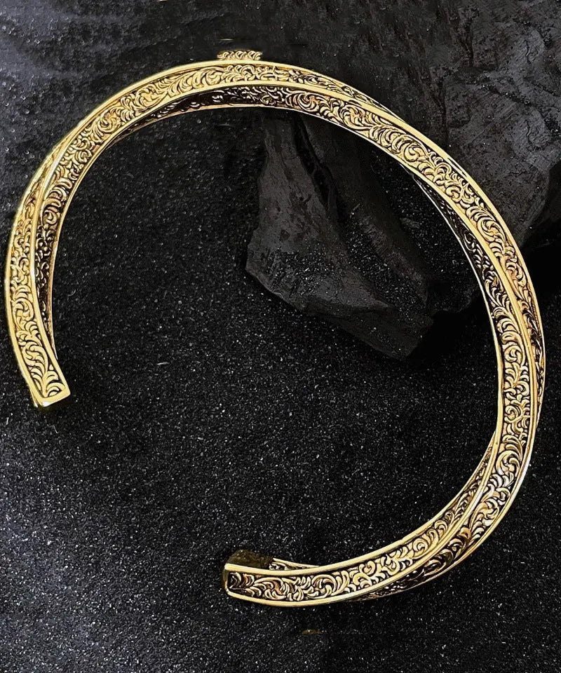 Gold Antique Gold Bangles Two Piece Set