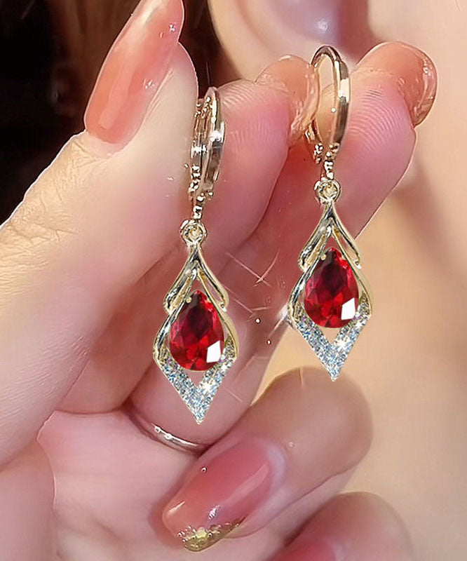 Diy Light Green Sterling Silver Zircon Cat's Eye Drop Earrings
