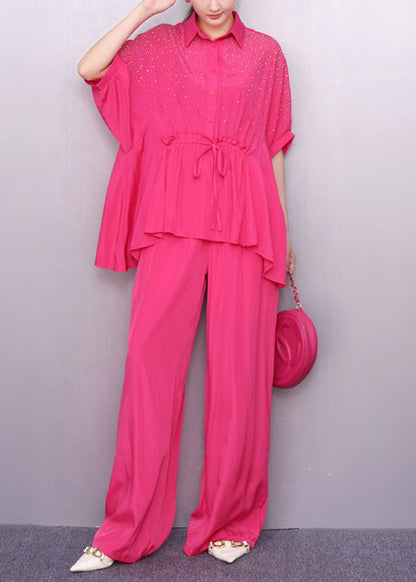 Rose Zircon Two Piece Set Clothing Cinched Summer