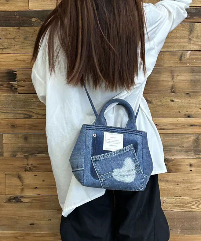 New Blue Large Capacity Versatile Denim Tote Bag