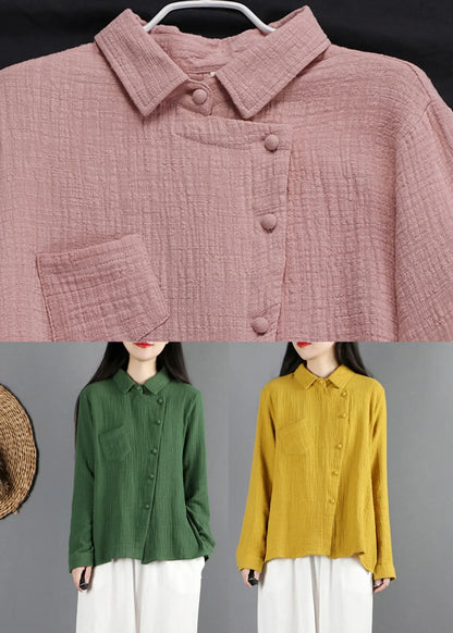 Fine Pink Button Shirt Long Sleeve