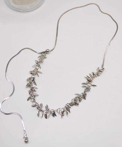Unique Silk Stainless Steel Sequins Ear of Wheat Tassel Pendant Necklace