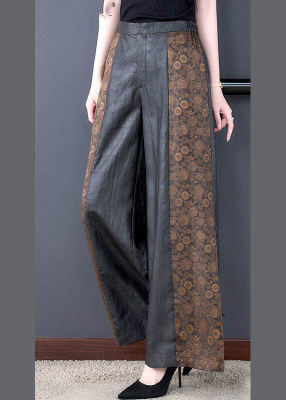 Print High Waist Wide Leg Pants Fall