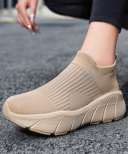 Orange Elastic Fabric Platform Sport Shoes for