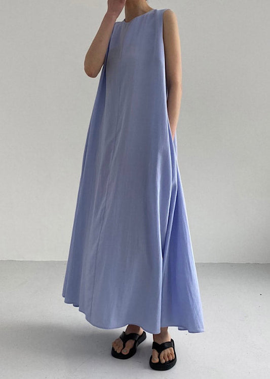 Simple Light Blue Maxi Dresses Summer