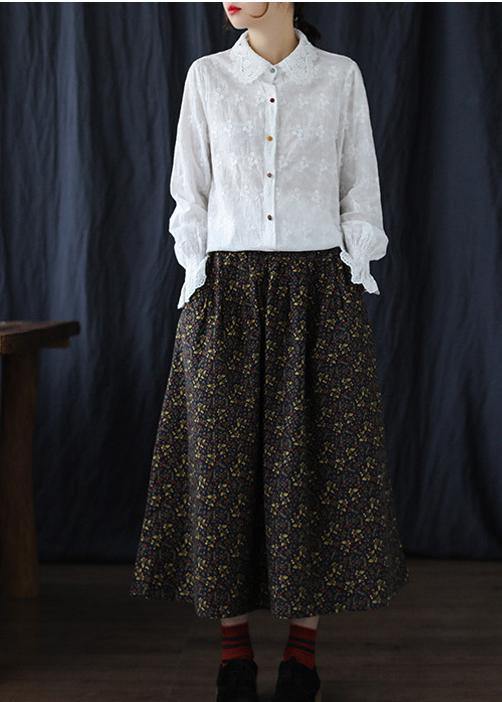 White Embroidery Clothes for Lapel Clothing Spring Shirts
