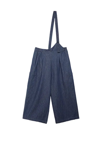 Summer Blue Strap Jeans Asymmetric Design