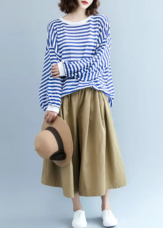 Khaki Pockets Cotton Wide Leg Pants Spring