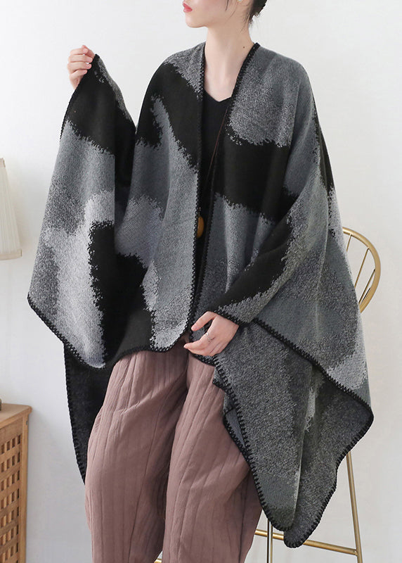Handmade Tie Dye Gradient Color Cashmere Cardigan Long Sleeve