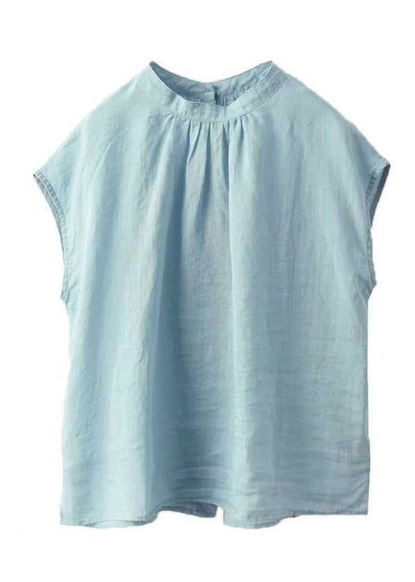 Loose Pink Button Wear on Both Sides Linen Shirt Summer