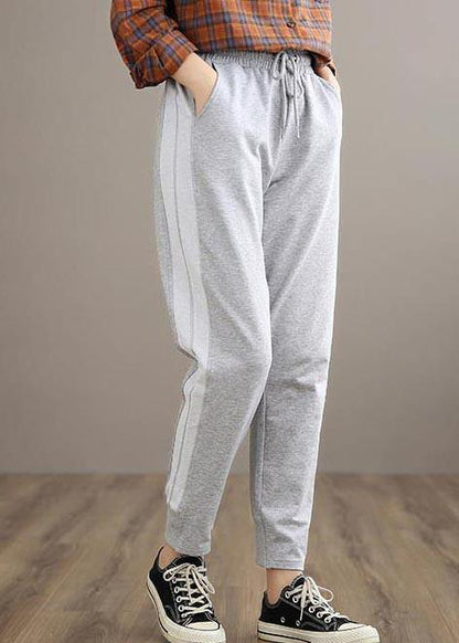 Loose Spring Wild Pants Clothing Light Gray Gifts Elastic Waist Pants