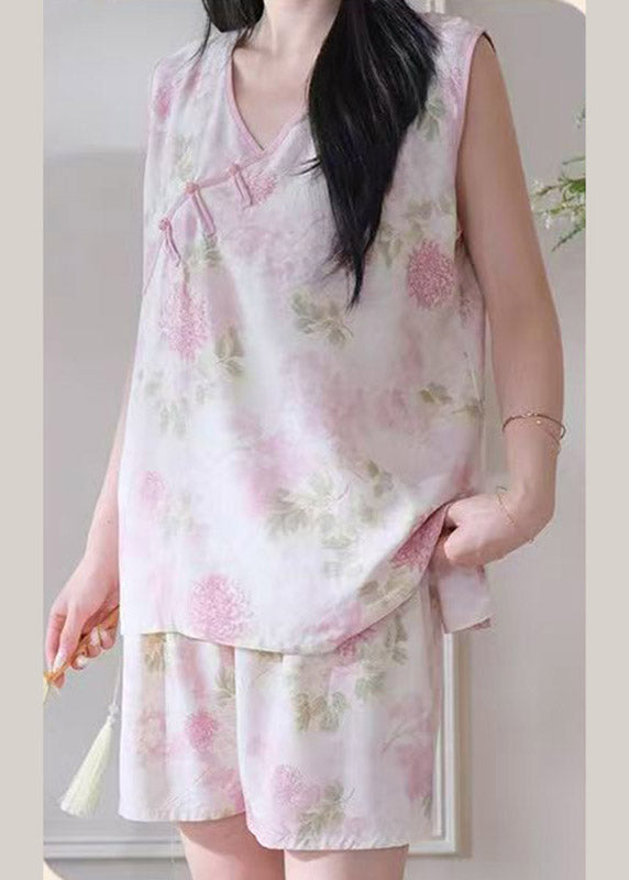New Light Green Patchwork Side Open Pajamas Sets