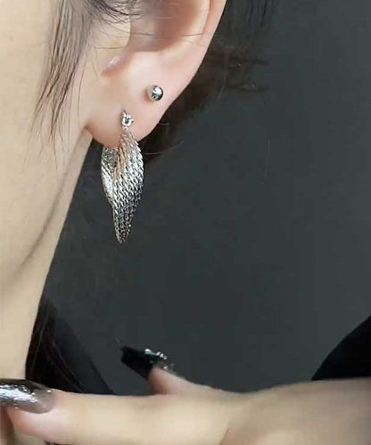 Silk Metal Geometric Circle Hoop Earrings