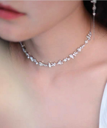 Original Design Asymmetric Pearl Silver Choker