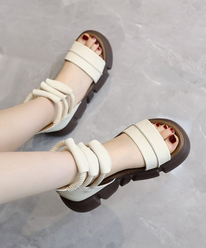 Brown Open Toe Platform Sole Roman Cool Boots