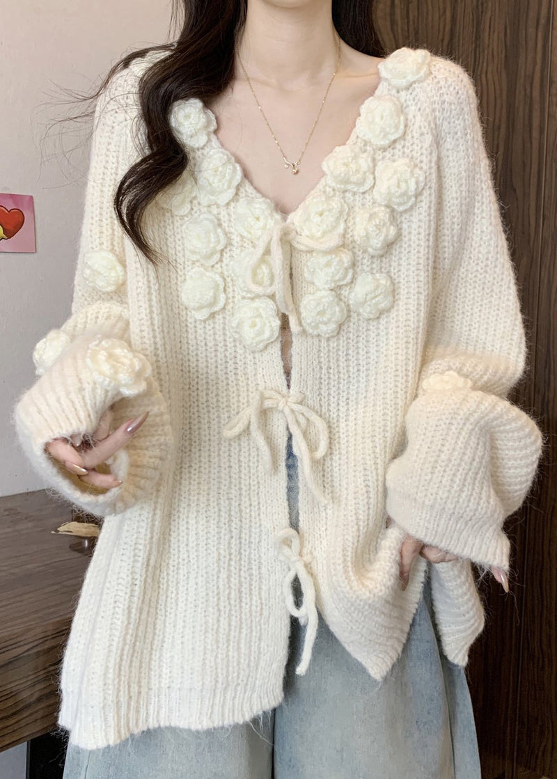 Original Design Apricot Cotton Knit Cardigan
