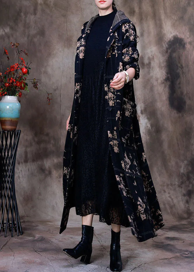 Modern Yellow Jacquard Button Hooded Velour Trench Coats Spring