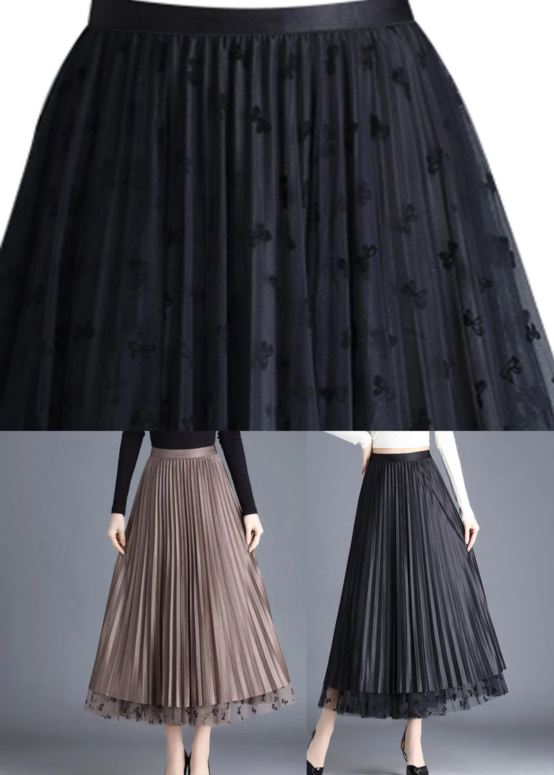 Black Wear on Both Sides Tulle a Line Skirts Spring