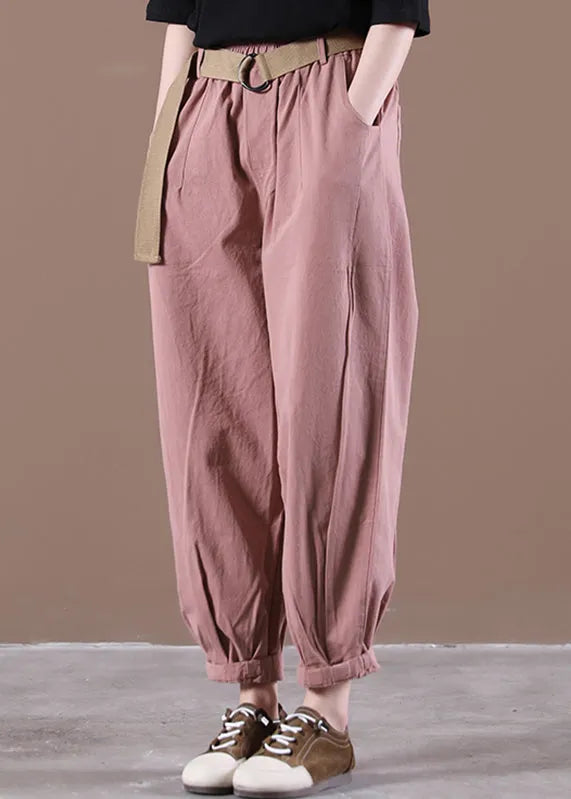 Classy Grey Elastic Waist Sashes Beam Pants Fall
