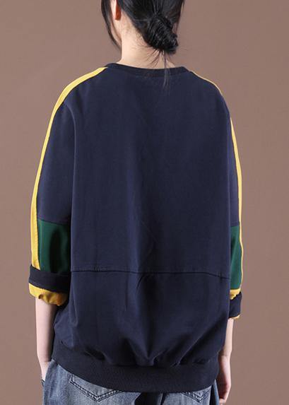 Modern Navy Patchwork Sweatshirt