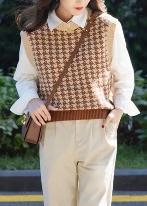 White Shirts and Waistcoat Patchwork Cotton Knit Sets 2 Pieces Fall