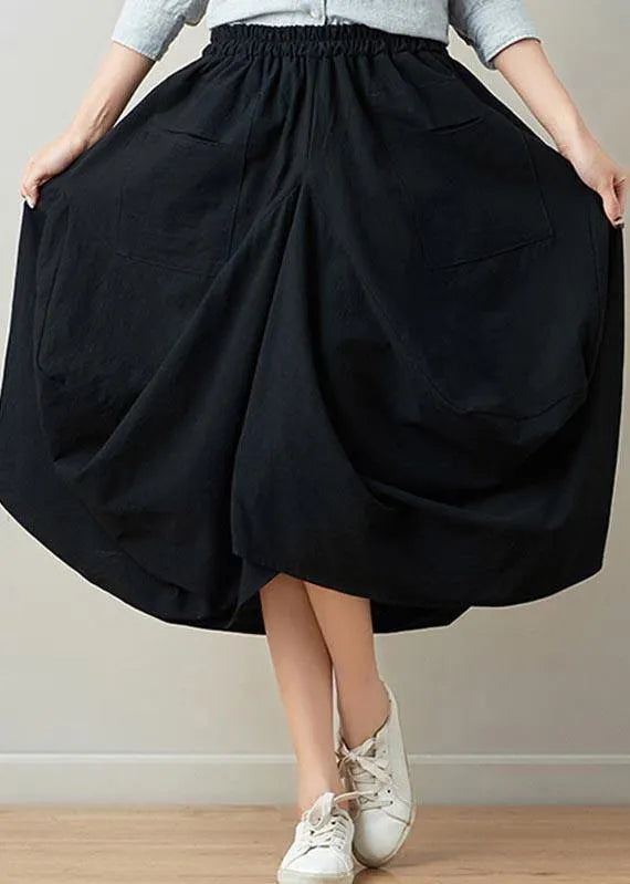 Stylish Lantern Cotton Linen Skirts Summer