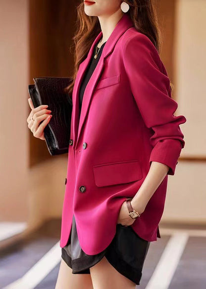 Rose Notched Back Side Open Cotton Jackets Spring