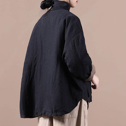 Orange Linen Jacket Short Coat