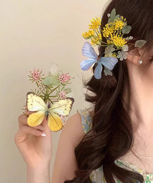 Retro Blue Alloy Butterfly Hairpin