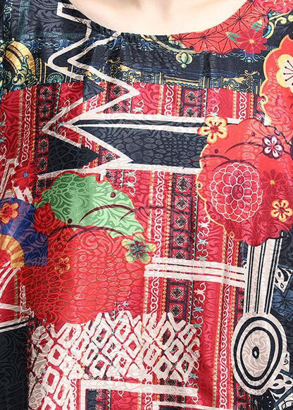 Luxy Asymmetric Silk Dress Print Art Dress