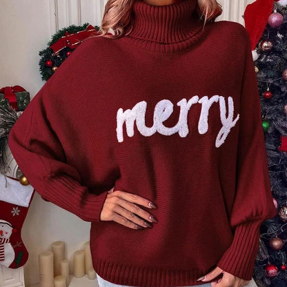 Festive Sweater for Women with Turtleneck