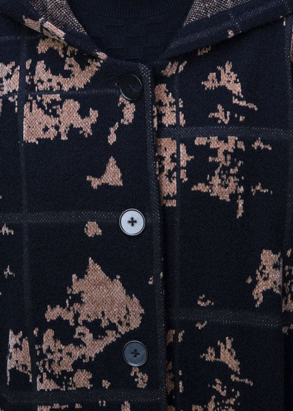 Modern Yellow Jacquard Button Hooded Velour Trench Coats Spring