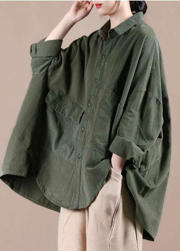 Batwing Sleeve Green Coat Spring Outfit