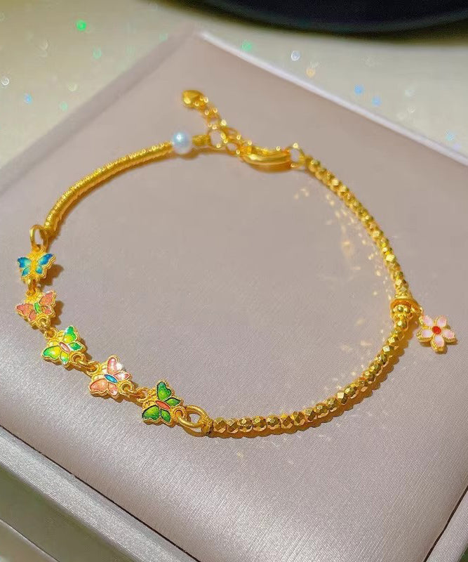 Gold Ancient Gold Cloisonne Charm Bracelet