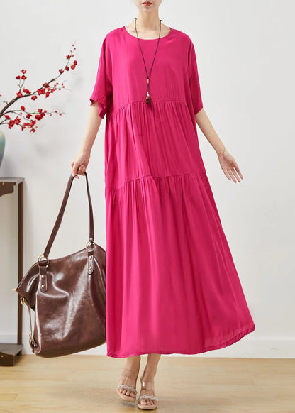 Rose Oversized Patchwork Cotton Maxi Dresses Summer