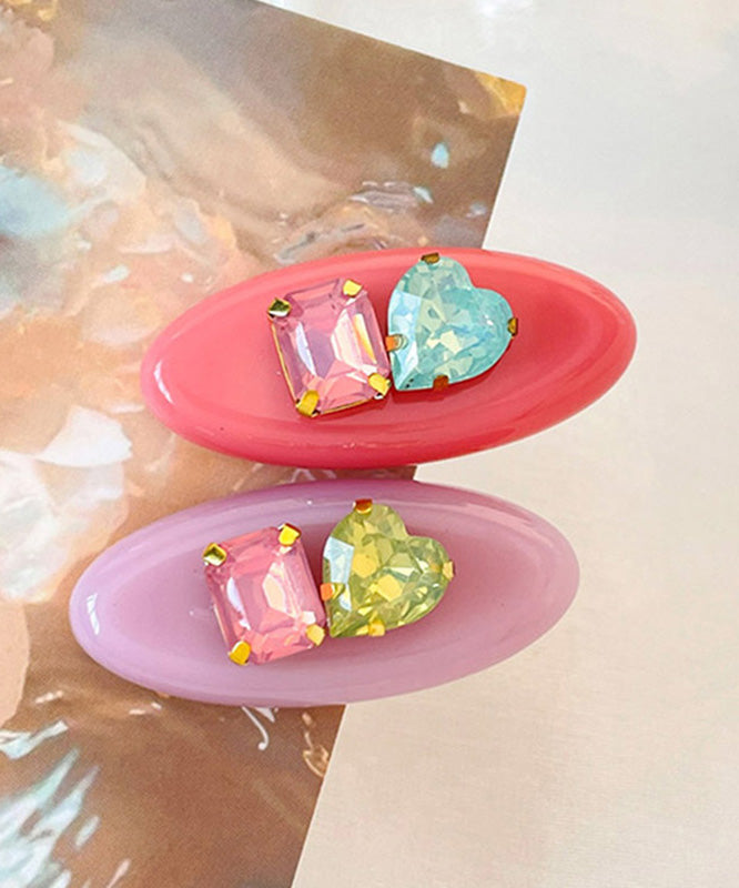 Rainbow Alloy Zircon Resin a Pair Hairpin