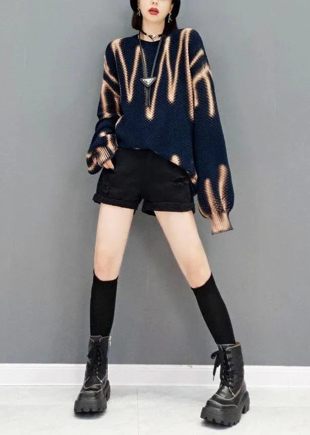 Navy My Heart Beats Long Sweater Top Knit Dress